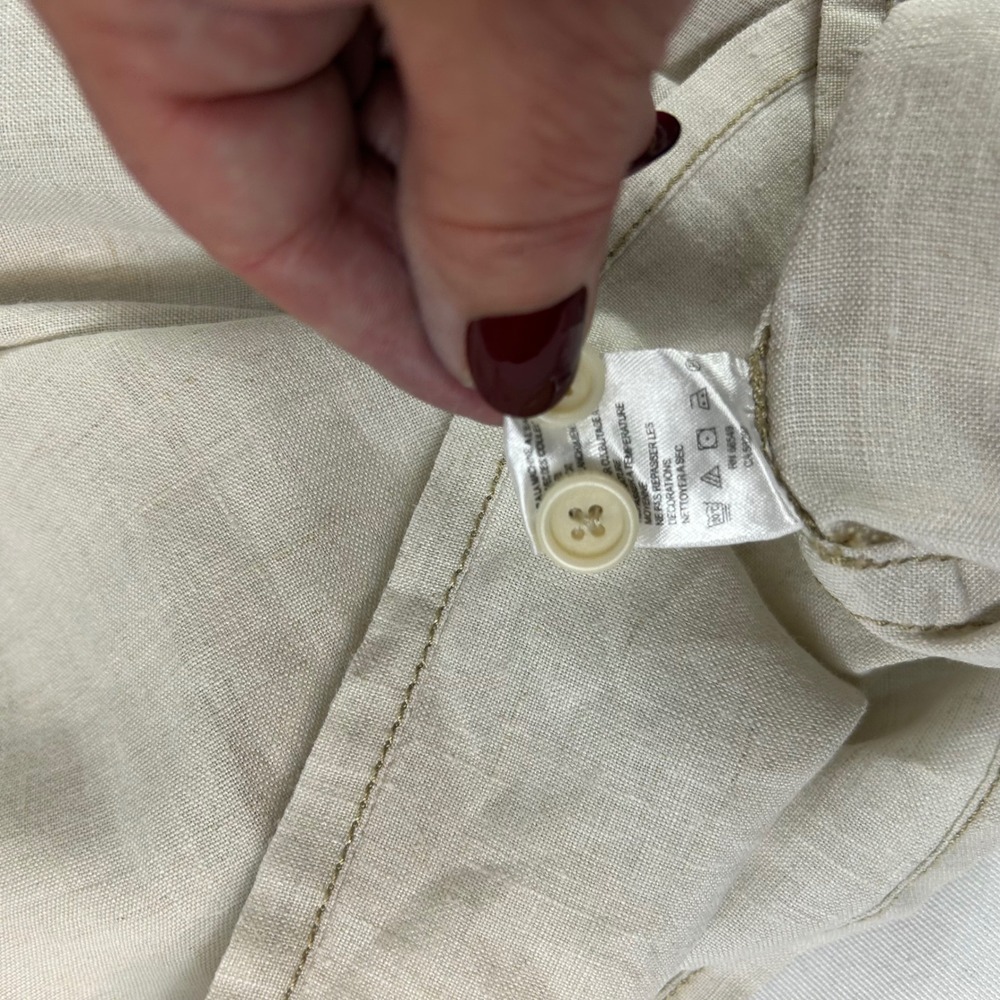 Tommy Bahama Relax Linen Button Up Short Sleeve Camp Shirt Beige‎ Large - Picture 10 of 13